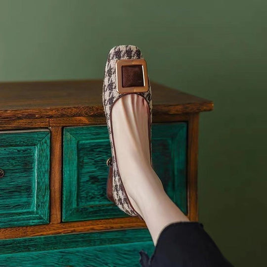 Damen Ballerina-Schuhe mit modischem Riemchen und eleganter Schnalle EB