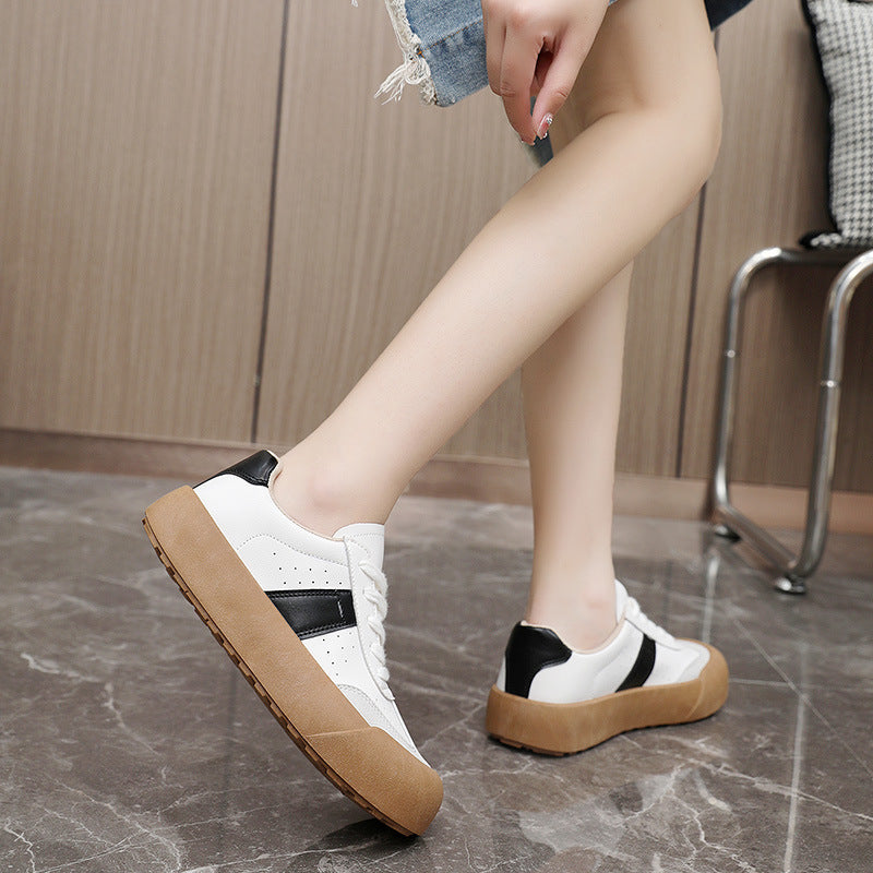 Damen Plattform Sneaker mit atmungsaktiver Oberfläche und rutschfester Sohle EB