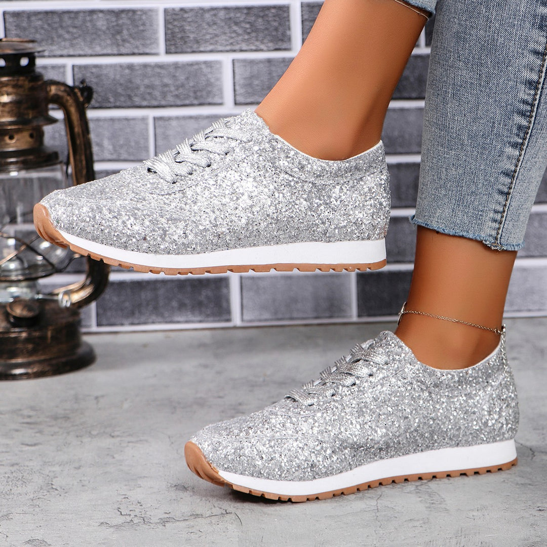 Damen Glitzernde Sneaker mit atmungsaktiver Sohle EB
