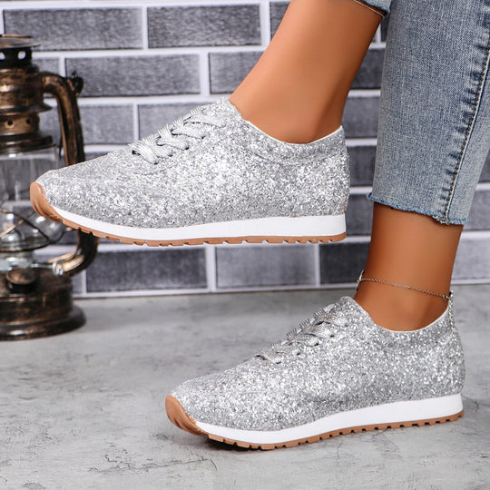 Damen Glitzernde Sneaker mit atmungsaktiver Sohle EB