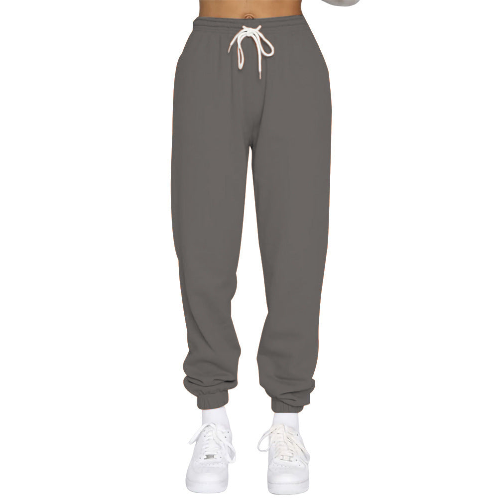 Damen nan taillierte Jogginghose mit hohem Bund Kordelzug und elastischen Knöchelbündchen EB