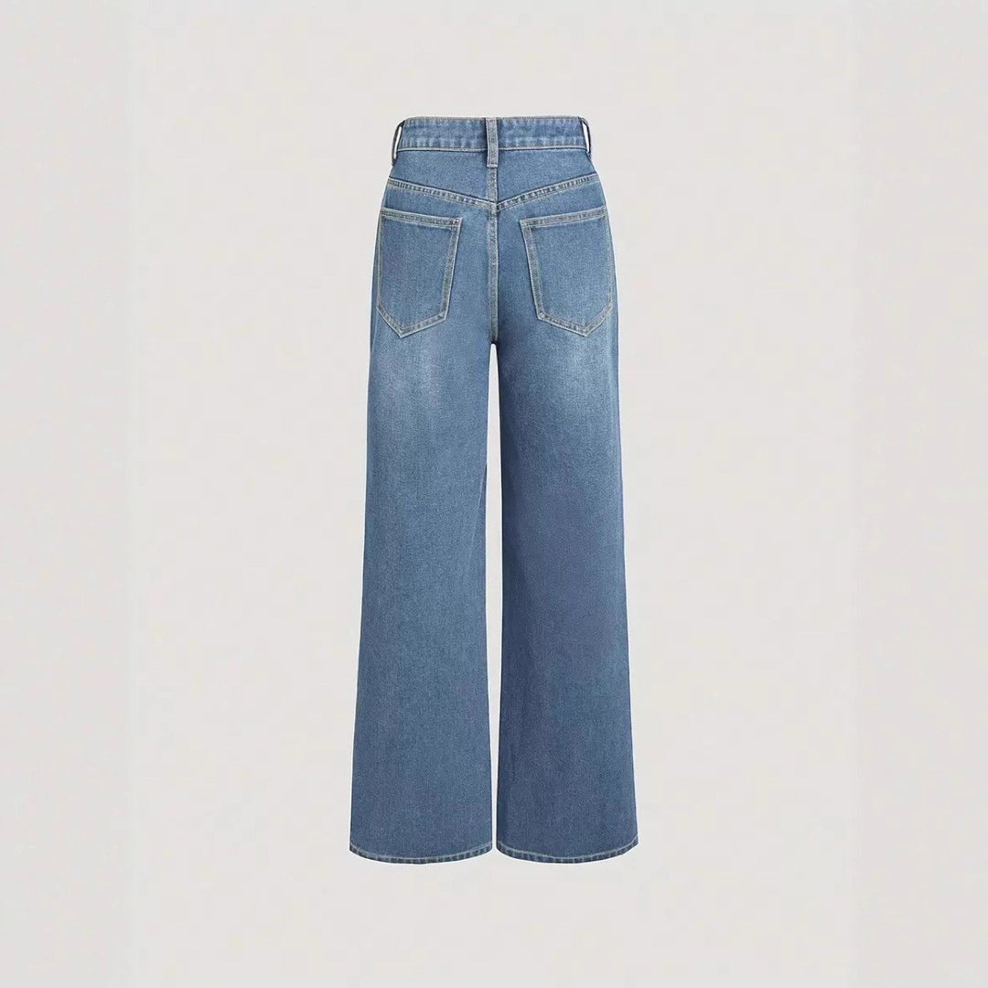 Damen Weitgeschnittene Denim-Jeans EB