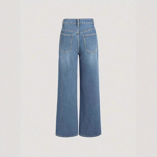 Damen Weitgeschnittene Denim-Jeans EB