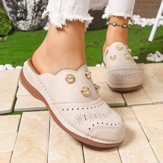 Damen modische und bequeme Clogs mit Blumendesign EB