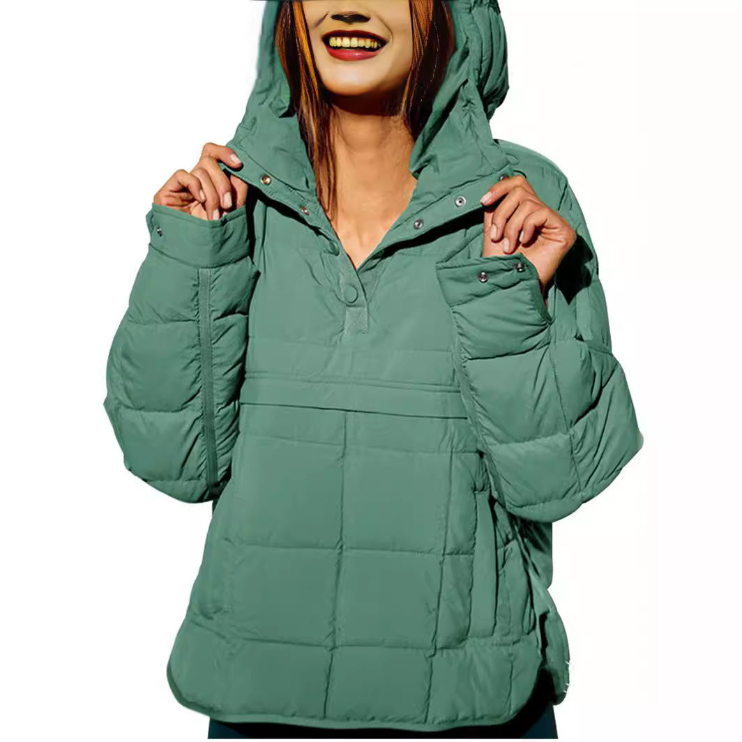 Damen lässige Winterjacke mit Steppdesign und Kragen EB