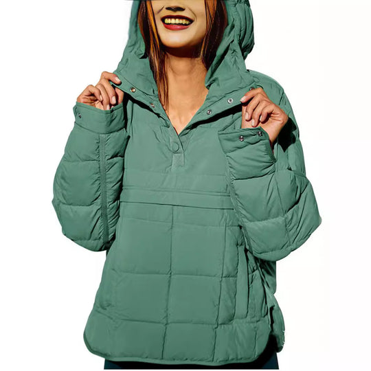 Damen lässige Winterjacke mit Steppdesign und Kragen EB