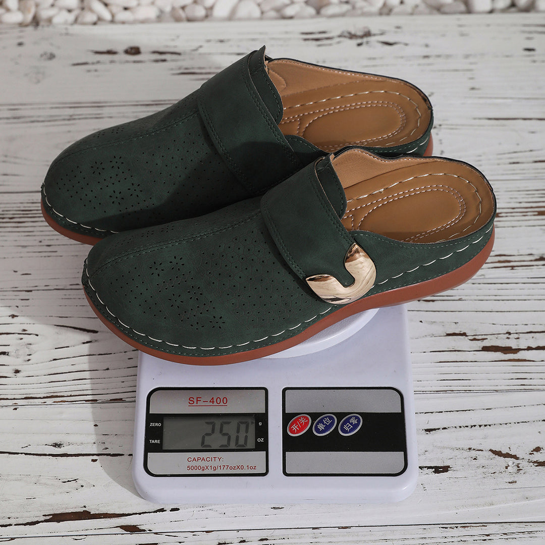 Damen Atmungsaktive Clogs mit seitlichem Schnallen-Detail EB