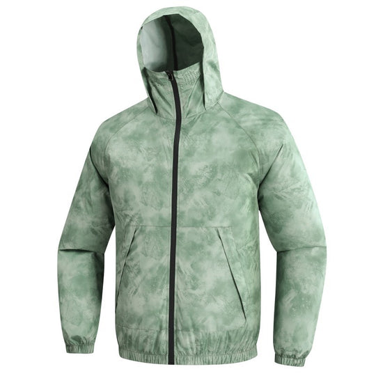 Herren nan leichte winddichte Sommerjacke mit abnehmbaren USB-Lüftern und atmungsaktivem Funktionsmaterial R&B