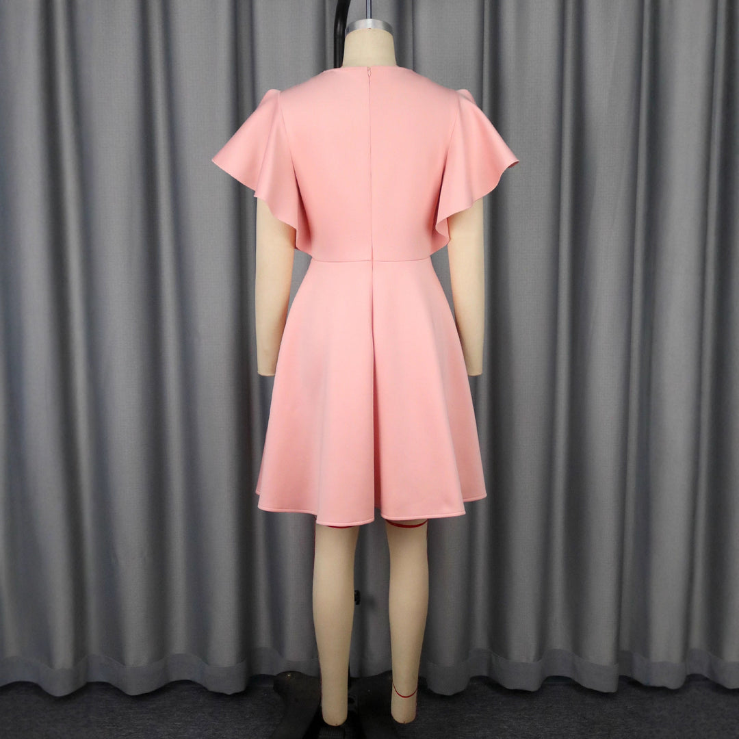 Damen Chic Volantkleid mit floralen Applikationen EB