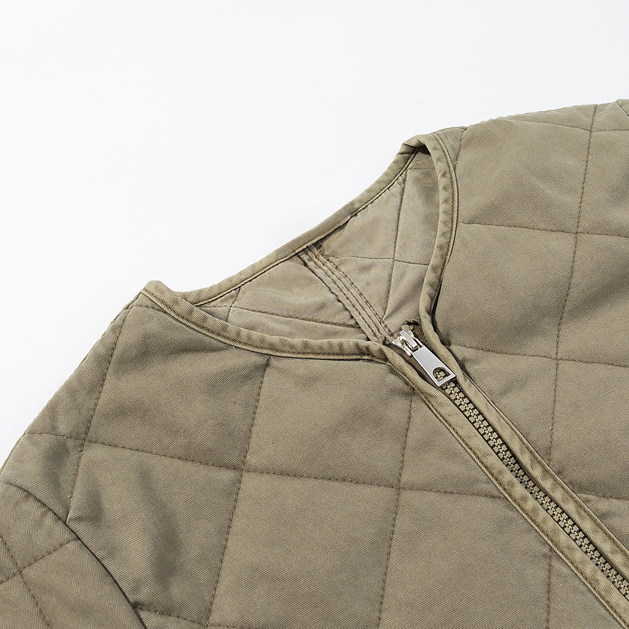 Damen gesteppte Übergangsjacke mit schlichten Taschen und elegantem Schnitt EB