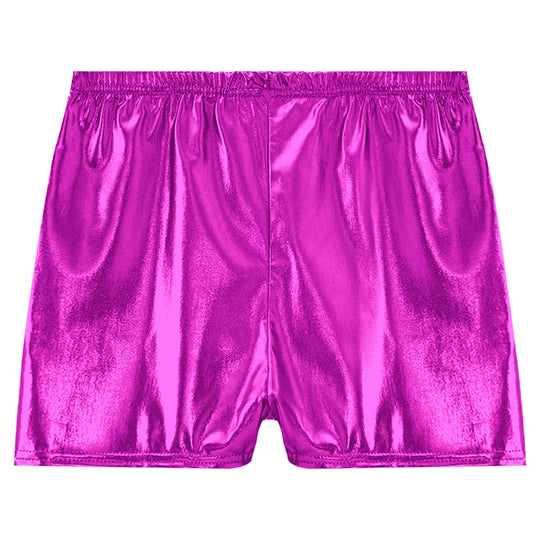 Damen Sportliche Shorts aus glänzendem Material EB