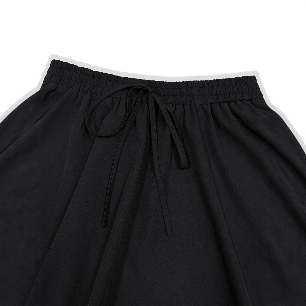 Damen Lässiger Rock mit elastischem Taillenbund und Kordelzug EB