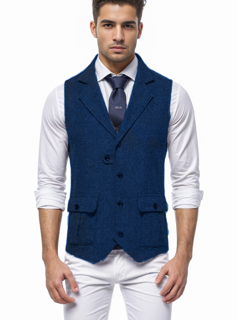 Herren elegante Weste im Hahnentrittmuster EB