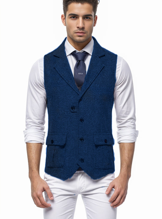 Herren elegante Weste im Hahnentrittmuster EB