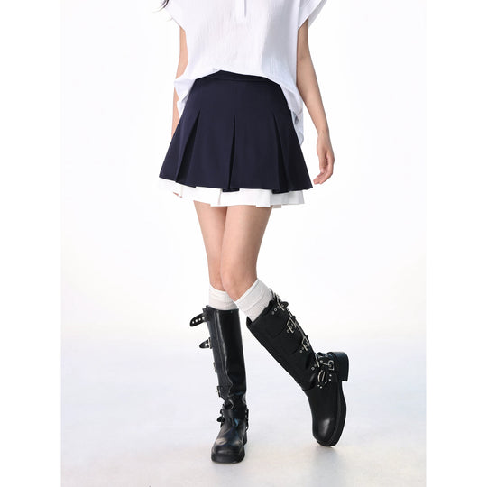 Damen nan luftige Tunika-Hemdbluse mit Polokragen, halber Knopfleiste und abgerundetem Saum EB