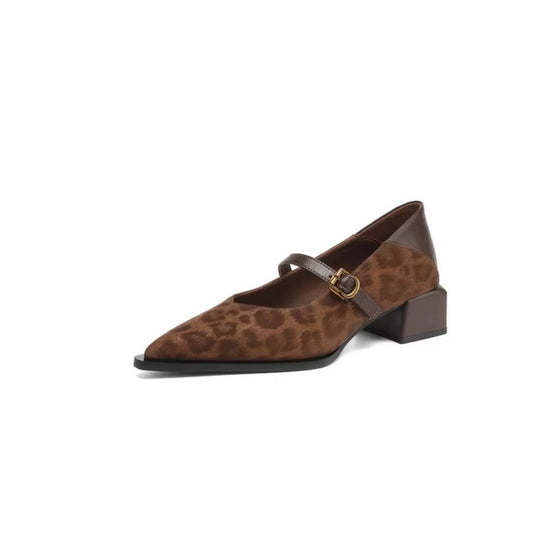Damen stilvolle Sling-Pumps mit schmalem Riemen und leichtem Blockabsatz EB