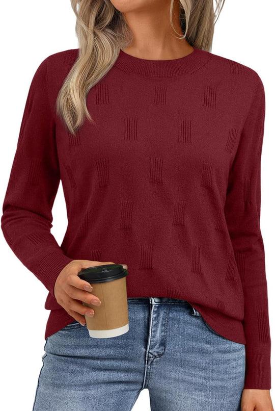 Damen Strickpullover mit strukturiertem Muster und lässigem Schnitt EB