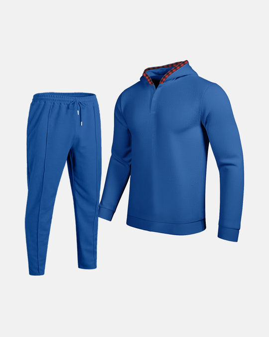 Herren Sportlicher Hoodie mit Karodetails und passtgenauen Jogginghose EB
