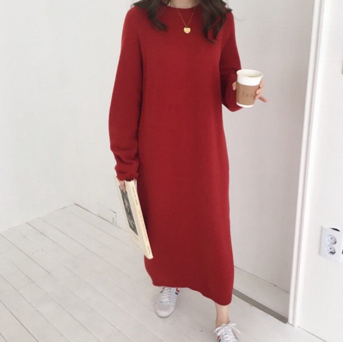 Damen gestricktes Oversized Kleid aus hochwertiger Wolle EB