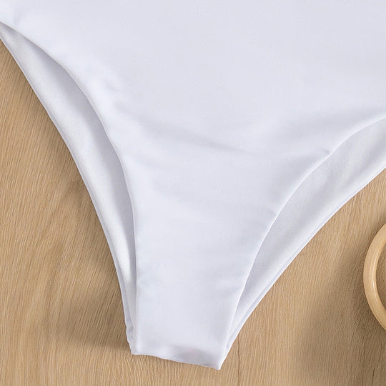 Damen Triangel-Bikini mit modischem Leopardenmuster und Rüschendetails EB