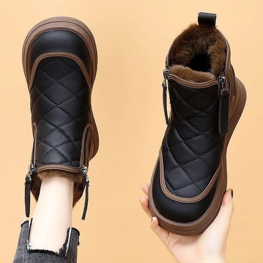 Damen gefütterte Winterboots mit strapazierfähigem Reißverschluss und warmem Innenfutter EB