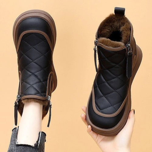 Damen gefütterte Winterboots mit strapazierfähigem Reißverschluss und warmem Innenfutter EB
