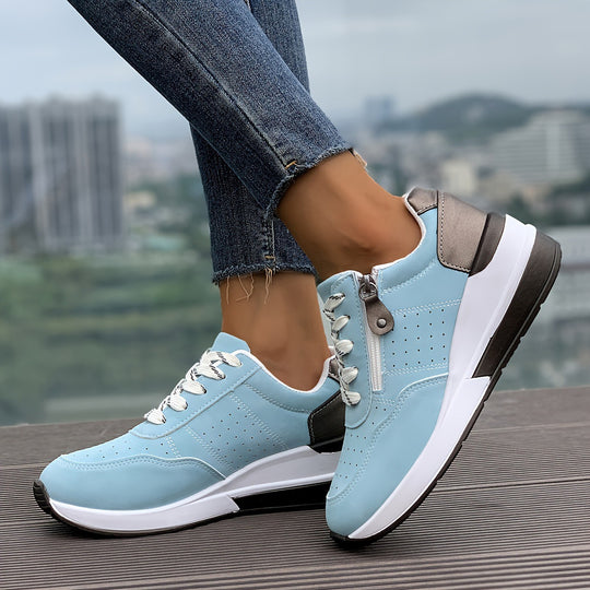 Damen Komfortable Sneaker mit Reißverschluss EB