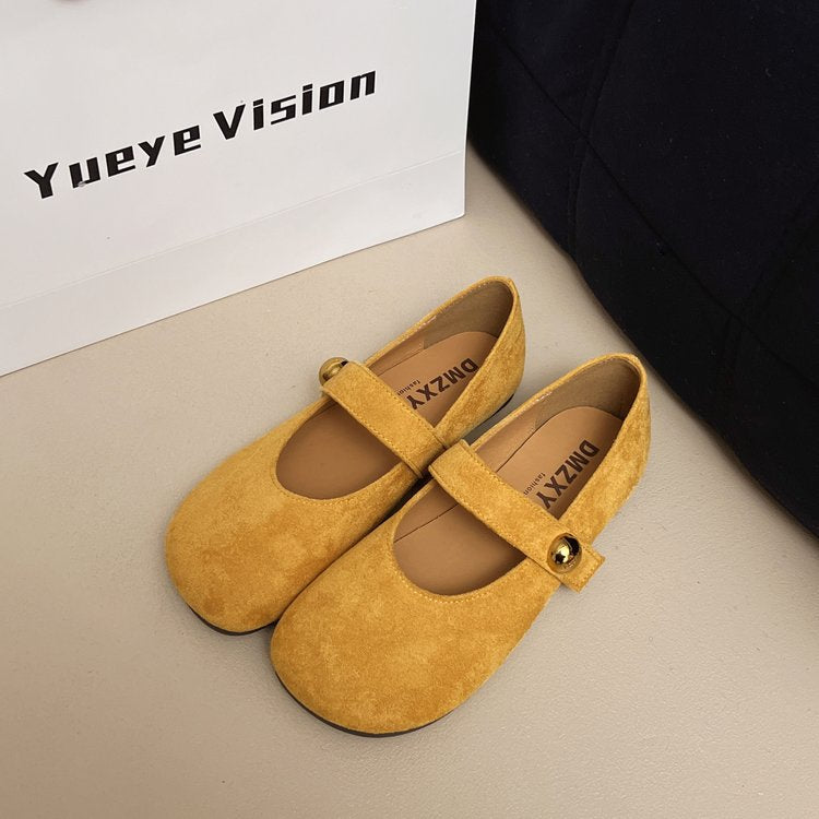Damen elegante Ballerinas mit dekorativem Riemchen und hochwertiger Oberfläche EB