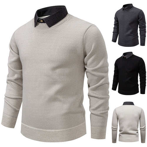 Herren modischer Pullover mit modernem Kragen und hochwertigem Material EB