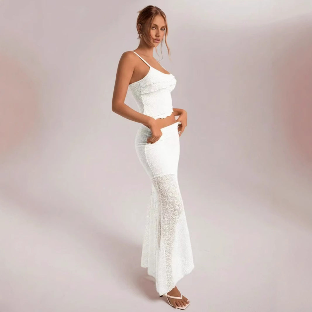 Damen Spitzen Set mit Rüschendetails EB