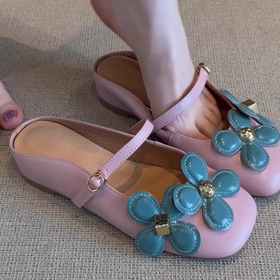 Damen Sling-Sandalen mit modischem Blumendesign und komfortabler Innensohle EB