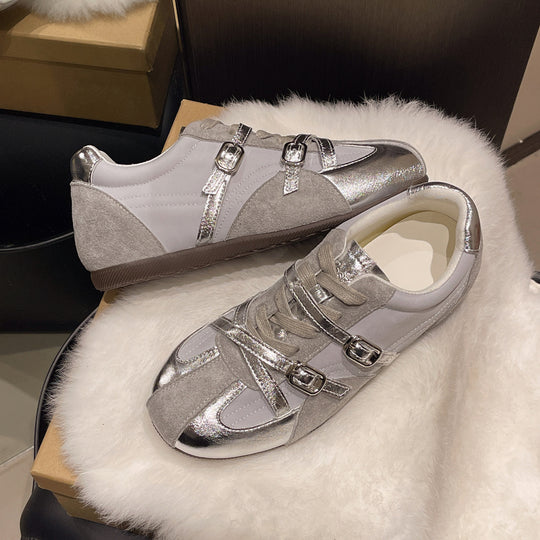 Damen Sneaker mit doppeltem Riemen und atmungsaktiver Oberflächenstruktur EB