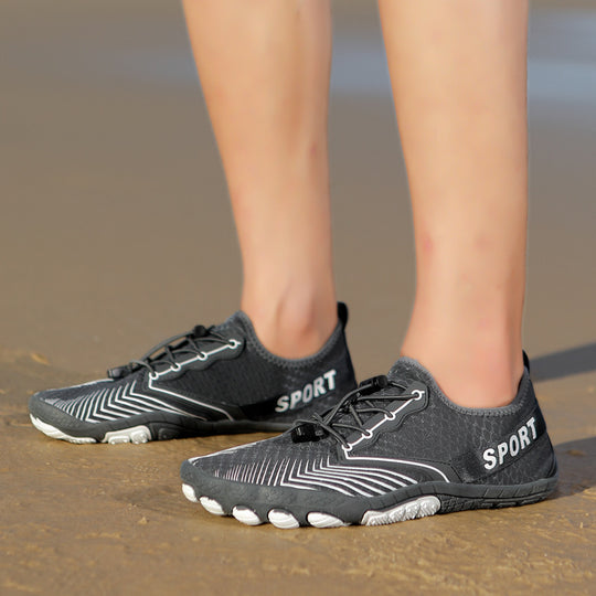 Damen Sportliche Aquaschuhe mit hoch atmungsaktivem Obermaterial und elastischer Schnürung EB