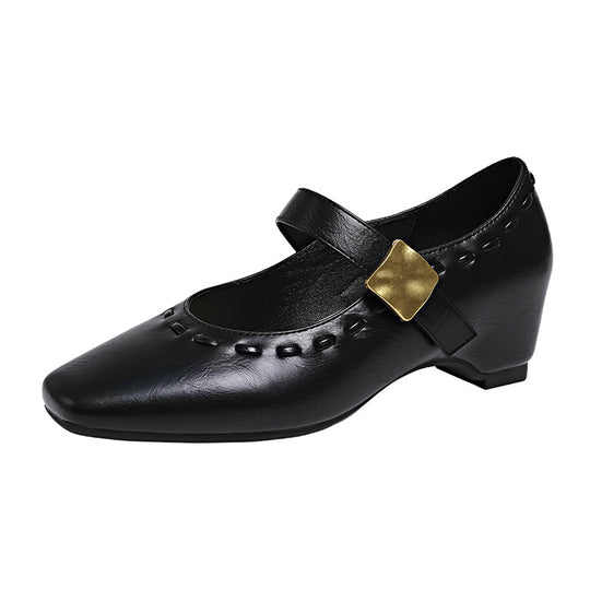 Damen Ballerina-Schuhe mit elegantem Riemchen und modischer Schnalle EB