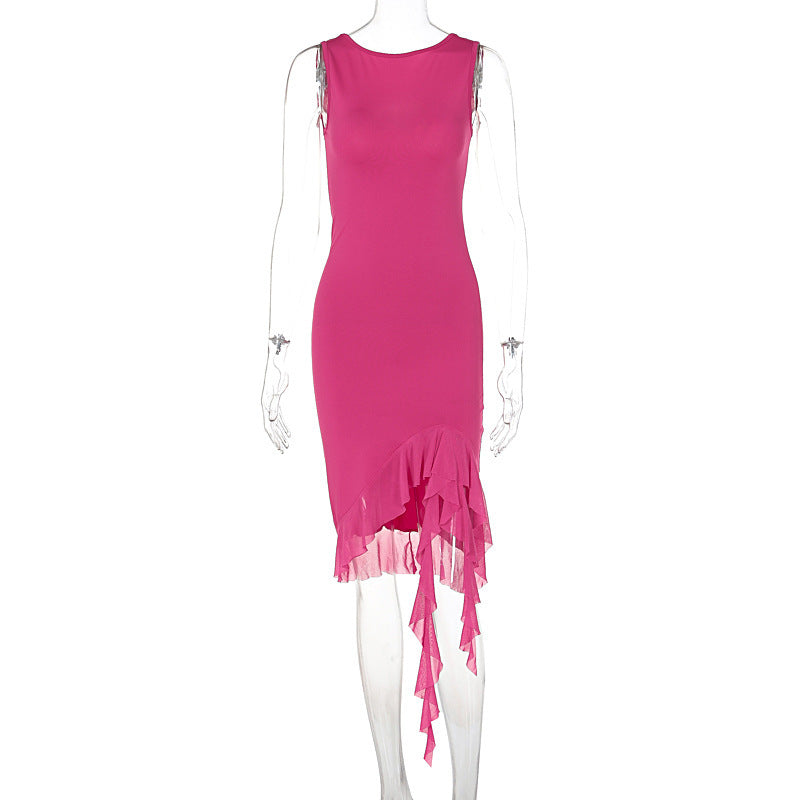 Damen Elegantes Kleid mit Rüschendetails und figurbetontem Schnitt EB