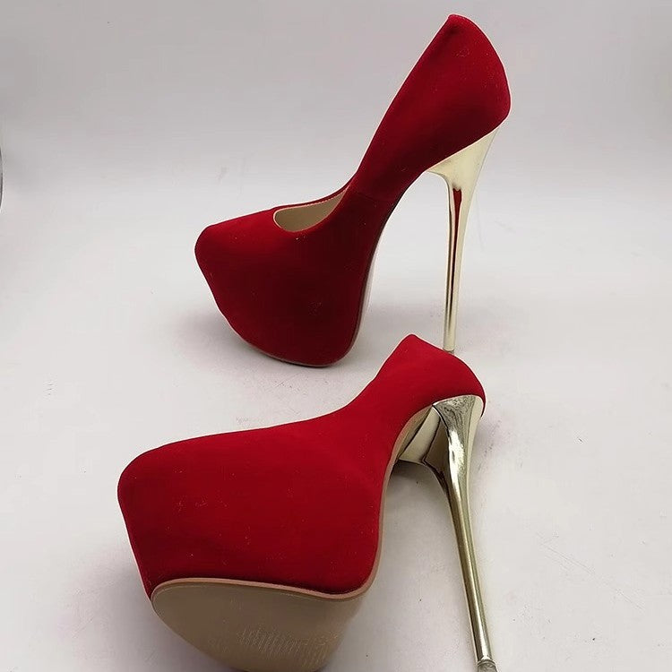 Damen elegante Stiletto-Pumps mit goldenen Akzenten EB