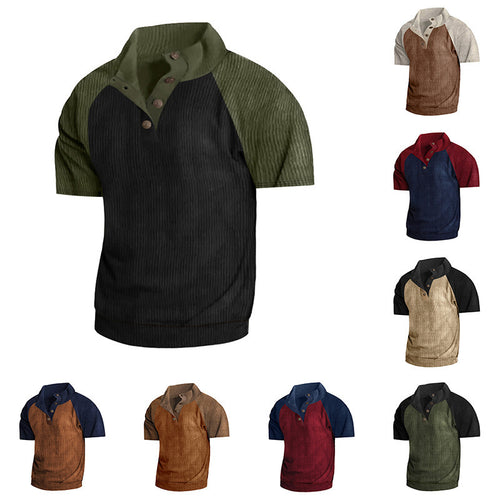 Herren nan Lagenlook-Oberteil mit Velours-Latz und kurzärmeliger Baumwoll-Einlage EB