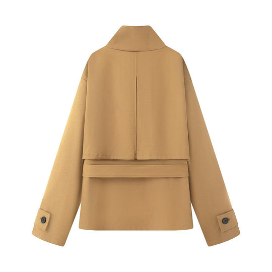 Damen modische Utility-Jacke mit hohem Kragen EB