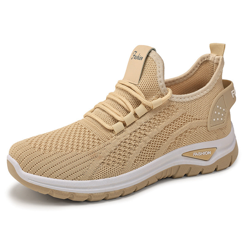 Damen nan sockenähnlicher Strick-Fit Sneaker mit elastischer Schnürung, gelochter Fersenverstärkung und dämpfender Plateau-Sohle EB