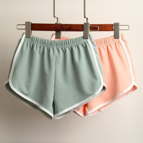 Damen Sportliche Shorts mit elastischem Bund und Kontraststreifen EB