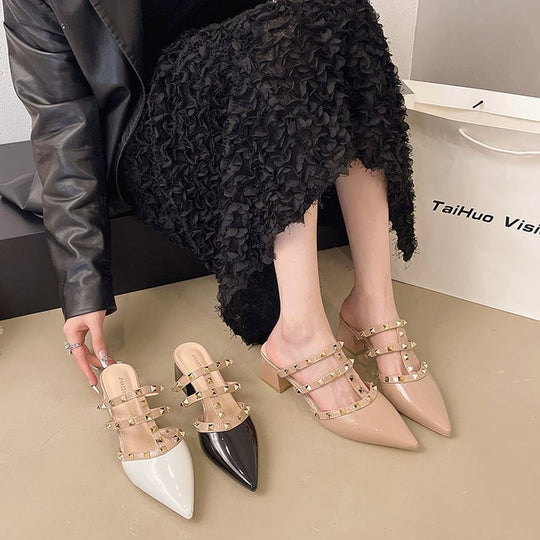 Damen Elegante Sling-Pumps mit modischen Nieten-Details EB