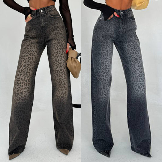 Damen hochtaillierte Leo Jeans EB