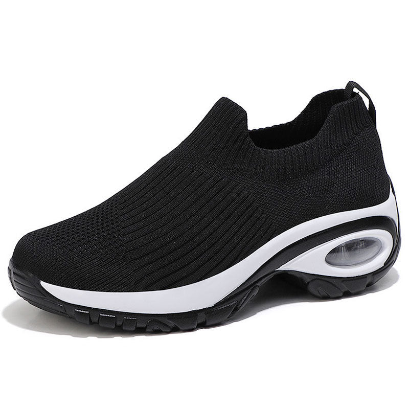 Damen Komfortable Slip-On Sneakers mit atmungsaktiver Strickoberfläche EB