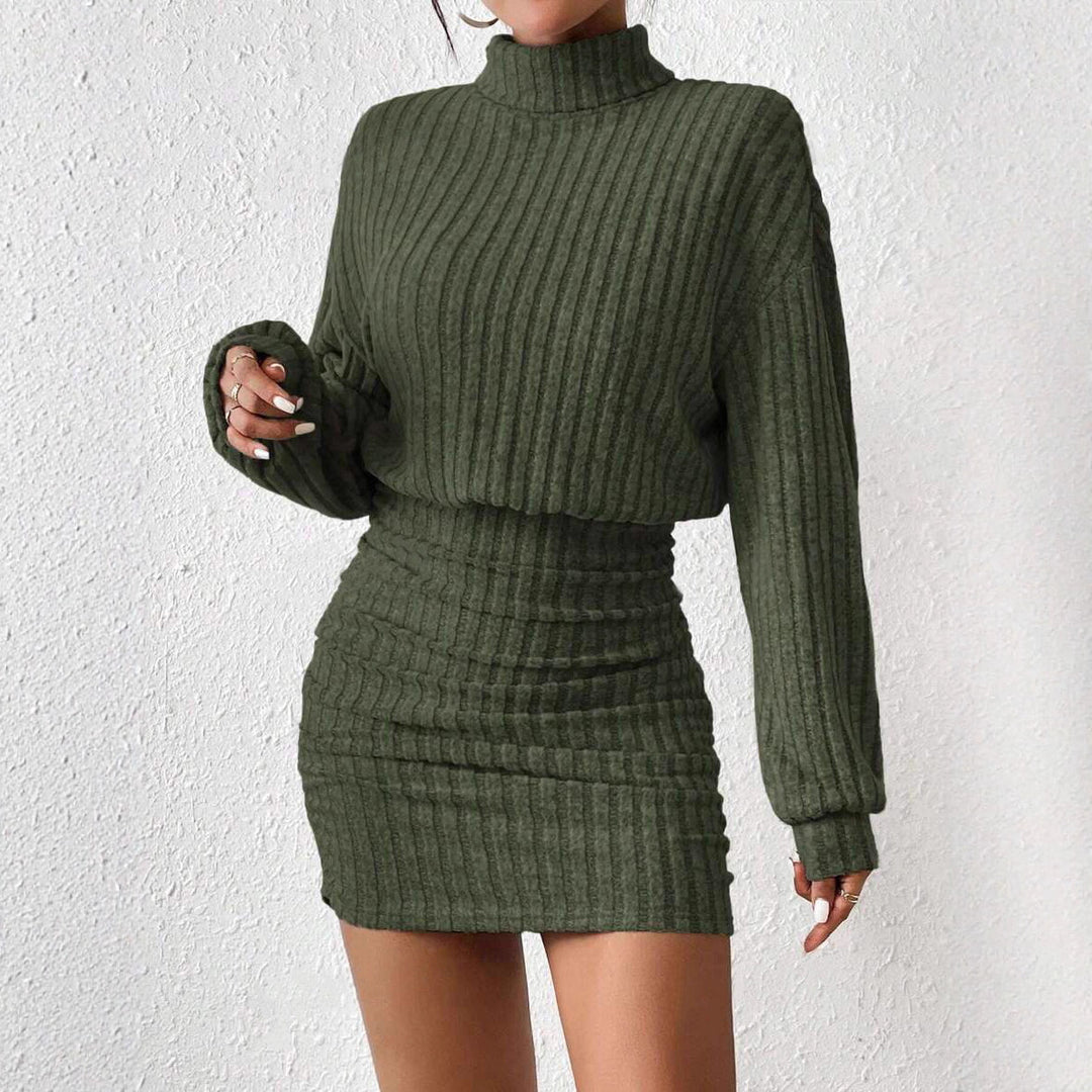 Damen Hochgeschlossener Strickpullover und Rock EB