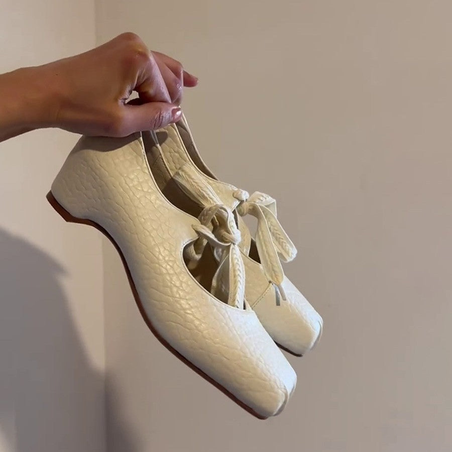 Damen Ballerinas im eleganten Schlangenlederlook mit dekorativem Schleifenakzent EB