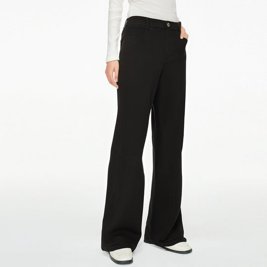 Damen weite Jeanshose mit hohen Bündchen und komfortablem Schnitt EB
