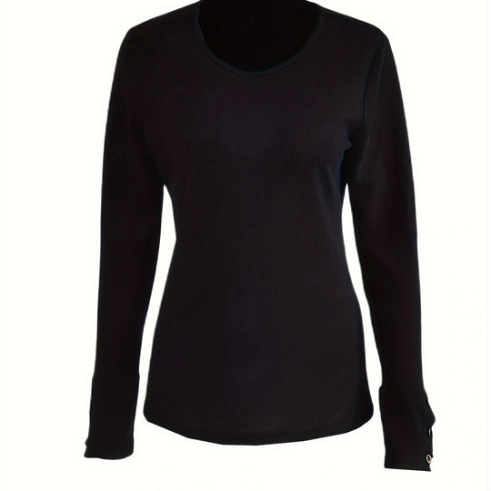 Damen Langarmshirt mit eleganten Knöpfen EB