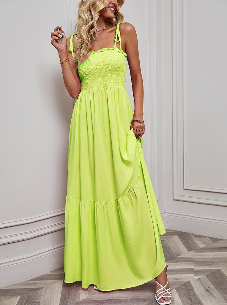 Damen Maxikleid mit schmalem Oberteil und luftiger Rockpassform EB