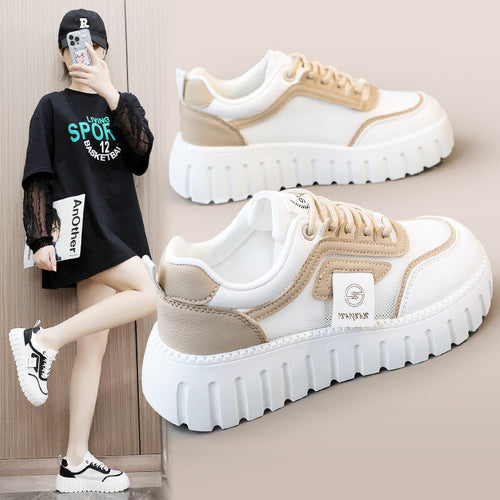 Damen Sportliche Chunky Sneakers mit rutschfester Profilsohle und atmungsaktivem Obermaterial EB