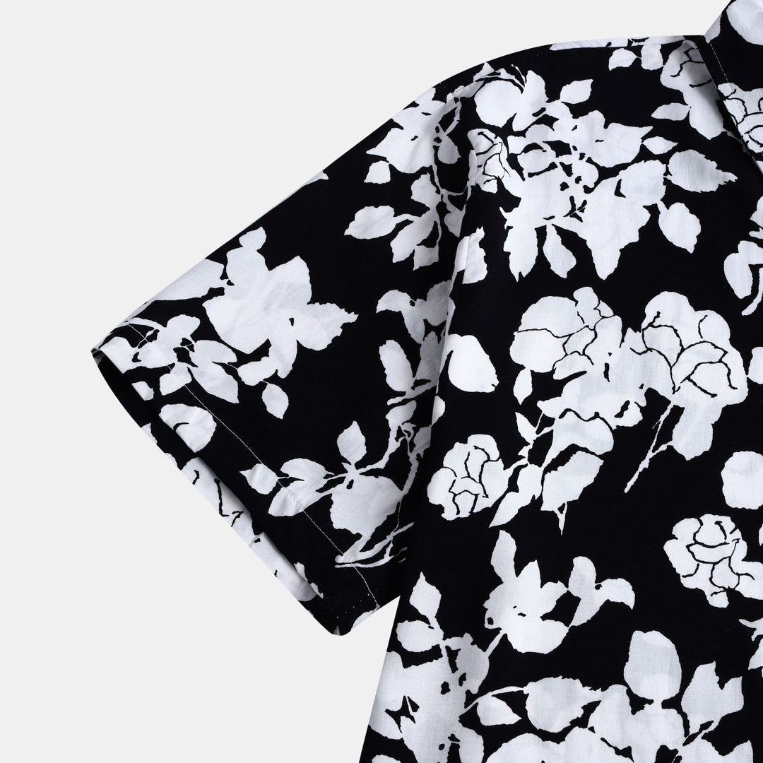Damen Kurzarmhemd mit floralem Design und lässiger Passform EB